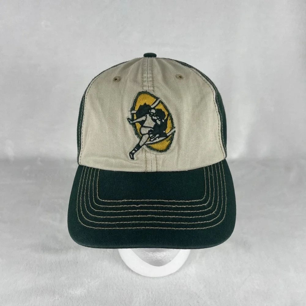 47 Brand Green Bay Packers Retro Style Strapback Hat Cap NFL Gridiron Logo